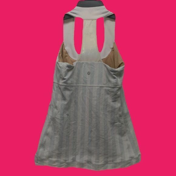 lululemon athletica Tops - lululemon Scoop Neck Tank in very Light Blue and Off White Size 6